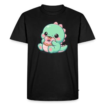 Donut Dino Sugar Joy - T-shirt Premium bio Homme - noir - Devant - Nico (187cm)