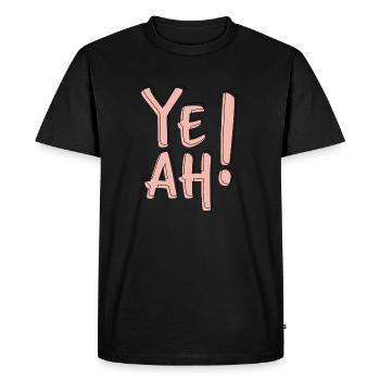 Yeah Bold Typography Fun Statement Aesthetic  - T-shirt Premium bio Homme - noir - Devant - Nico (187cm)