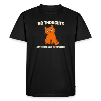 Chat Orange Chaos Drôle de Mème Chat Orange Tigré - T-shirt Premium bio Homme - noir - Devant - Nico (187cm)