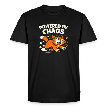 Chat Orange Chaos Drôle de Mème Chat Orange Tigré - T-shirt Premium bio Homme - noir - Devant - Nico (187cm)