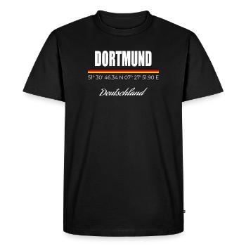 Dortmund - Men's Premium Organic T-Shirt - black - Front - Nico (187cm)