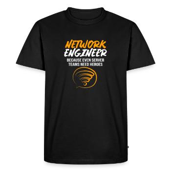 Informaticien en réseau, programmeur, administrateur - T-shirt Premium bio Homme - noir - Devant - Nico (187cm)