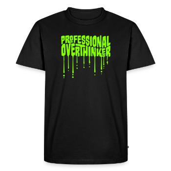 Professional Overthinker Funny Brooding Anxiety Logo - Men's Premium Organic T-Shirt - black - Front - Nico (187cm)