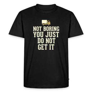 Simulateur de camion Simulateur de camion Simulation de camionneur Long Haul - T-shirt Premium bio Homme - noir - Devant - Nico (187cm)