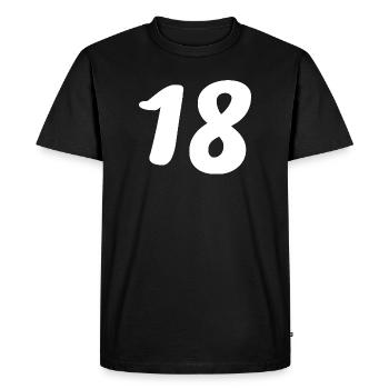 18. 18 ANS. 18e ANNIVERSAIRE. ANNIVERSAIRE 18 ANS. - T-shirt Premium bio Homme - noir - Devant - Nico (187cm)