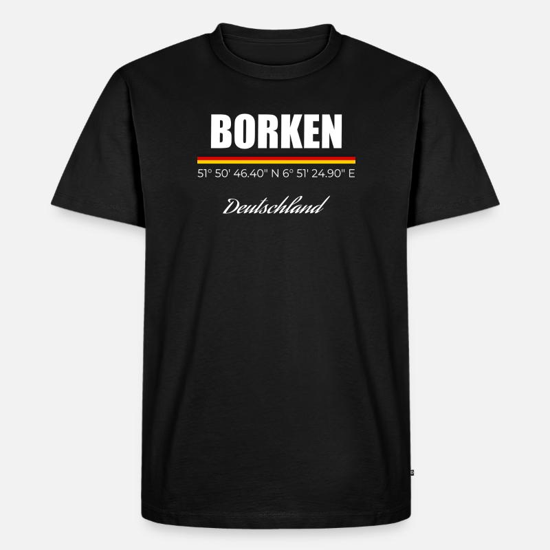 Borken - Männer Premium Bio T-Shirt - Schwarz