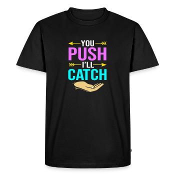 Sage-femme - T-shirt Premium bio Homme - noir - Devant - Nico (187cm)