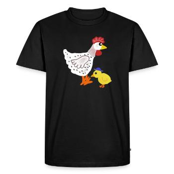 Colored chicken with chicks Easter children - Men's Premium Organic T-Shirt - black - Front - Nico (187cm)