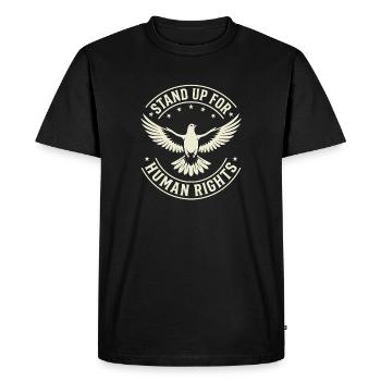 Activisme Debout For Human Dove Social - T-shirt Premium bio Homme - noir - Devant - Nico (187cm)
