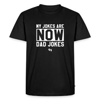 Dad Jokes Now - Men's Premium Organic T-Shirt - black - Front - Nico (187cm)