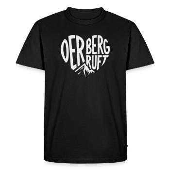 The mountain calls heart - Men's Premium Organic T-Shirt - black - Front - Nico (187cm)