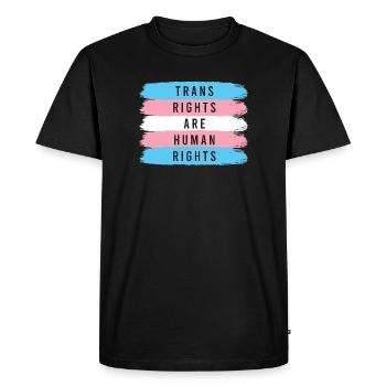 Mois de la fierté LGBTQ - Les droits des personnes trans sont des droits de la personne - T-shirt Premium bio Homme - noir - Devant - Nico (187cm)