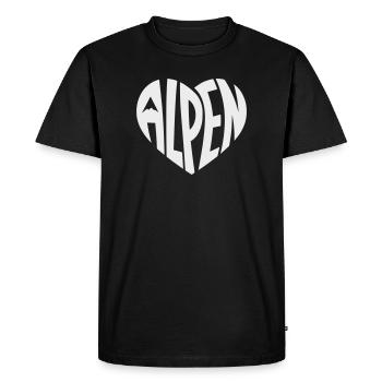 Alpine Heart Design - Couleur de design variable - T-shirt Premium bio Homme - noir - Devant - Nico (187cm)