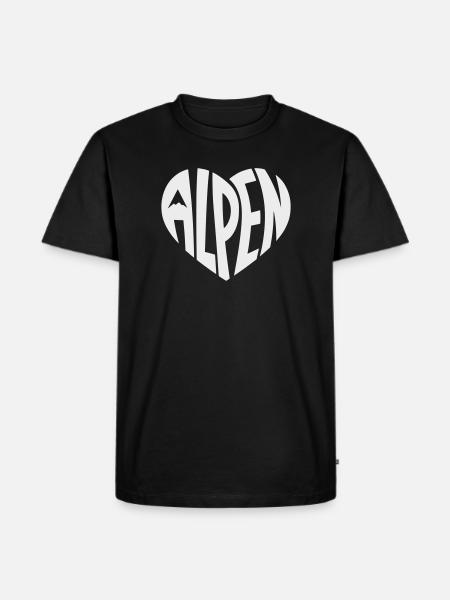 Alpine Heart Design - Variable Design Colour - Men's Premium Organic T-Shirt - black