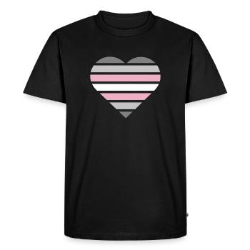 Pride Flag Heart · Demigirl - Men's Premium Organic T-Shirt - black - Front - Nico (187cm)