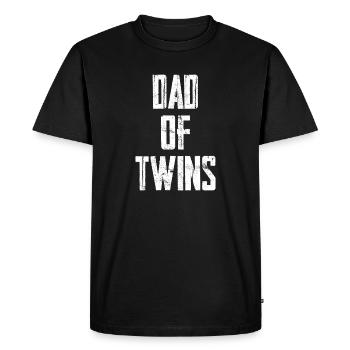 Dad of Twins - Men's Premium Organic T-Shirt - black - Front - Nico (187cm)