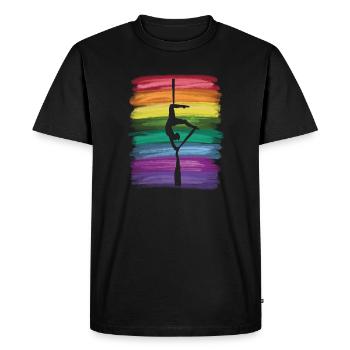 Tissu vertical Acrobaties aériennes vintage Soie aérienne - T-shirt Premium bio Homme - noir - Devant - Nico (187cm)