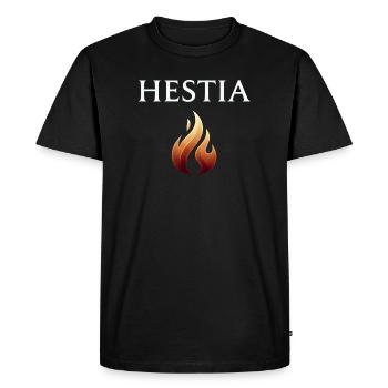 Hestia Flame Graphic - Men's Premium Organic T-Shirt - black - Front - Nico (187cm)