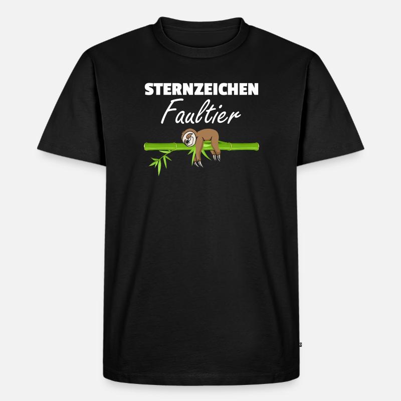 Sternzeichen Faultier Loading - Männer Premium Bio T-Shirt - Schwarz