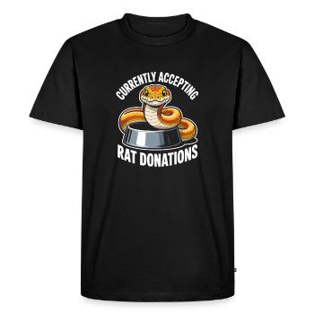 Dons de rats recherchés | Humour du Python Roi - T-shirt Premium bio Homme - noir - Devant - Nico (187cm)