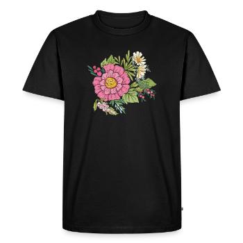 Image de fleur - T-shirt Premium bio Homme - noir - Devant - Nico (187cm)