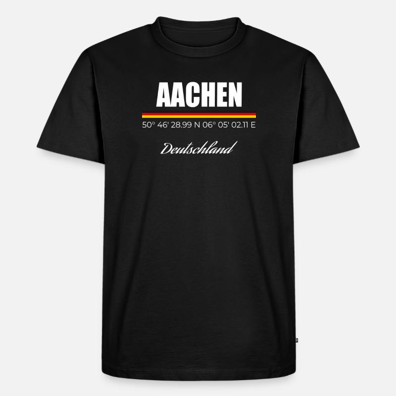 Aachen - Männer Premium Bio T-Shirt - Schwarz
