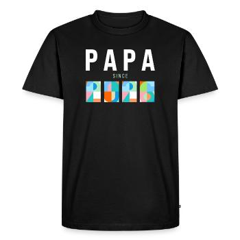 Papa depuis 2026 - T-shirt Premium bio Homme - noir - Devant - Nico (187cm)
