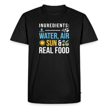 Nutrition Santé Sports - T-shirt Premium bio Homme - noir - Devant - Nico (187cm)