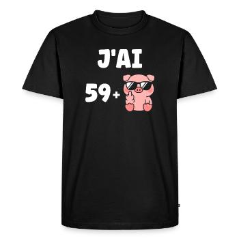 60 years - Men's Premium Organic T-Shirt - black - Front - Nico (187cm)