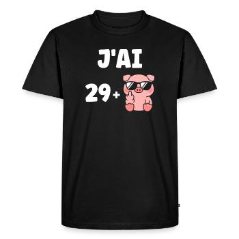 29 + 1 - T-shirt Premium bio Homme - noir - Devant - Nico (187cm)