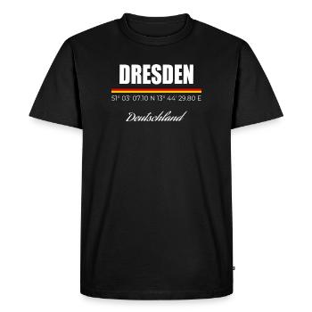 Dresden - Men's Premium Organic T-Shirt - black - Front - Nico (187cm)