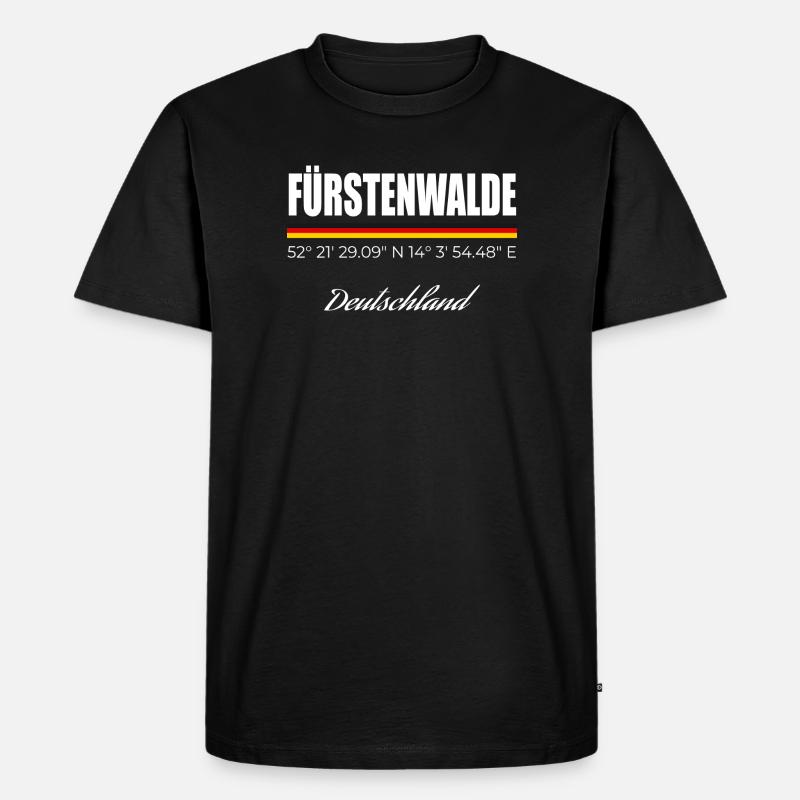 Fürstenwalde - Männer Premium Bio T-Shirt - Schwarz