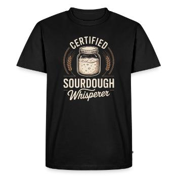 Chuchoteur certifié de levain - T-shirt Premium bio Homme - noir - Devant - Nico (187cm)