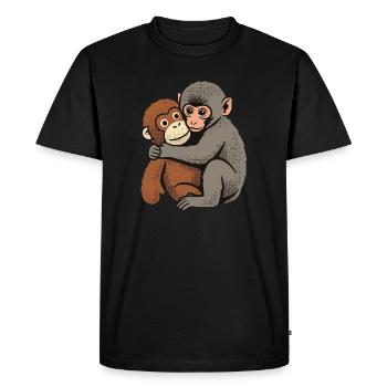 Baby Monkey Punch - Men's Premium Organic T-Shirt - black - Front - Nico (187cm)