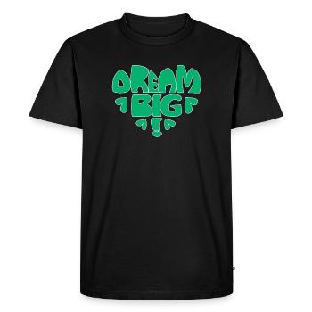 Rêvez grand ! - vert - T-shirt Premium bio Homme - noir - Devant - Nico (187cm)