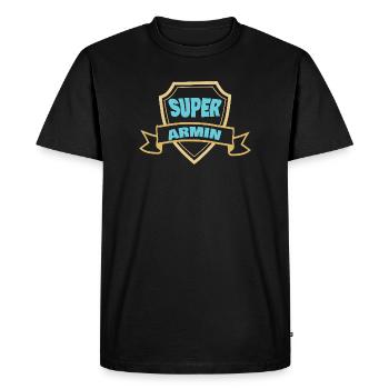 Insigne de Bouclier Super Armin - T-shirt Premium bio Homme - noir - Devant - Nico (187cm)