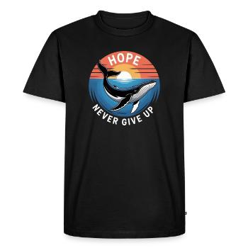 Hope/ Timmy la Baleine dans la mer Baltique - T-shirt Premium bio Homme - noir - Devant - Nico (187cm)