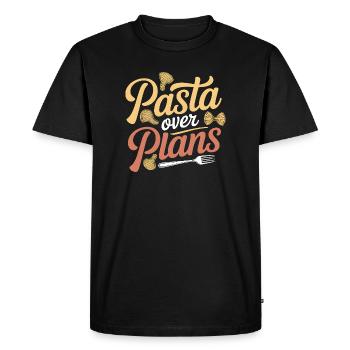 Pâtes au lieu de plans | Humour de nouilles - T-shirt Premium bio Homme - noir - Devant - Nico (187cm)