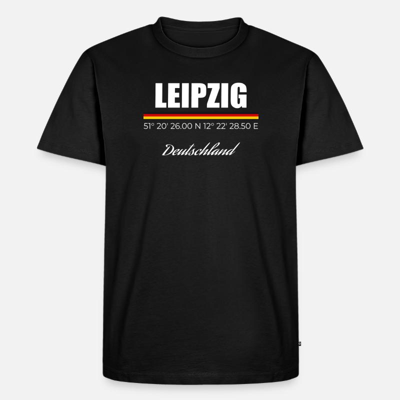 Leipzig - Männer Premium Bio T-Shirt - Schwarz