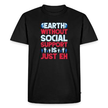 Quota de travailleurs sociaux sans n’est que du travail social - T-shirt Premium bio Homme - noir - Devant - Nico (187cm)