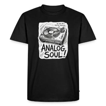 Soul analogique - T-shirt Premium bio Homme - noir - Devant - Nico (187cm)