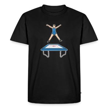 Funny Trampoline Kid - Men's Premium Organic T-Shirt - black - Front - Nico (187cm)