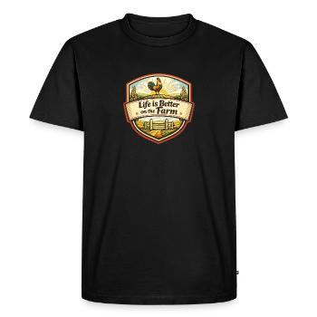La vie est meilleure à la ferme - T-shirt Premium bio Homme - noir - Devant - Nico (187cm)
