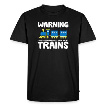 Spontaneous Train Talk Tee - Men's Premium Organic T-Shirt - black - Front - Nico (187cm)