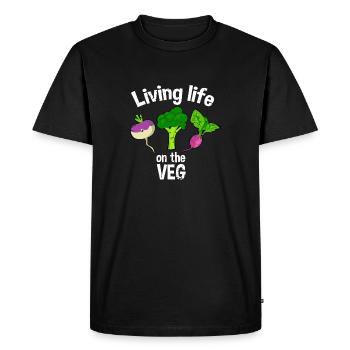 Vie végétaine : vivre sur la culture - T-shirt Premium bio Homme - noir - Devant - Nico (187cm)