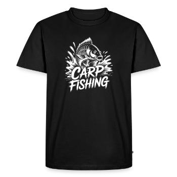 Carp Fishing Motif - Men's Premium Organic T-Shirt - black - Front - Nico (187cm)