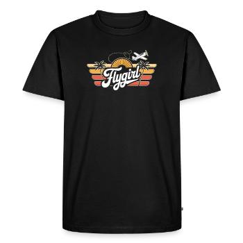Flygirl Retro Aviation Sunset - T-shirt Premium bio Homme - noir - Devant - Nico (187cm)