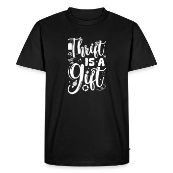 Thrift Shop Thrift Is A Gift Love Thrifting - Men's Premium Organic T-Shirt - black - Front - Nico (187cm)