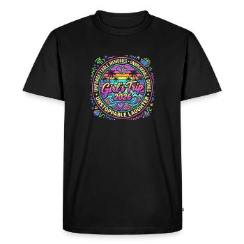 Voyage entre filles 2026 – Amitié inoubliable - T-shirt Premium bio Homme - noir - Devant - Nico (187cm)