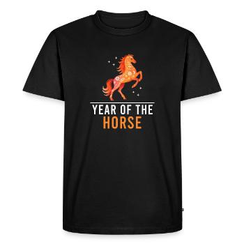 Chinese New Year of The Horse 2026 - Men's Premium Organic T-Shirt - black - Front - Nico (187cm)